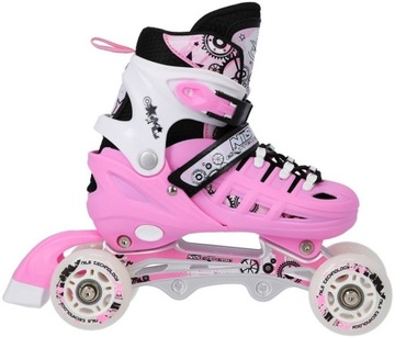Łyżwy Rolki Regulowane Dziecięce Hokejowe 4w1 Łyżworolki Wrotki Kauczukowe