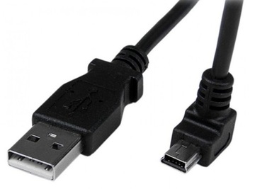 Przewód Kabel USB A - mini USB 0.5m kątowy