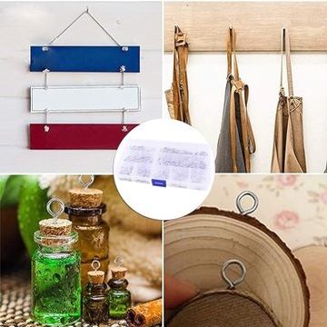 Рым-винты, 100 шт., потолочные крючки, разные размеры, нержавеющая сталь,