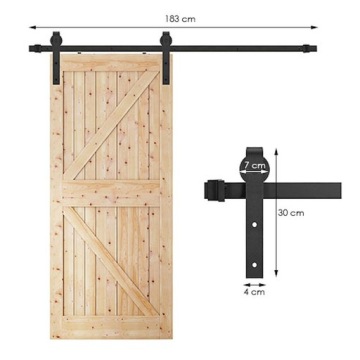 Система раздвижных дверей LOFT BARN DOOR RETRO SET 183cm MOVABLE