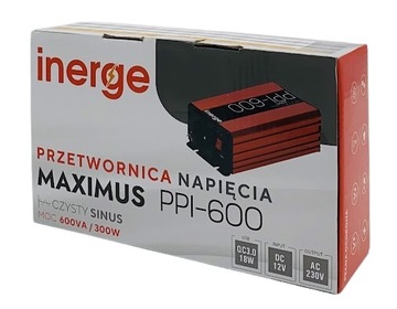 ПРЕОБРАЗОВАТЕЛЬ НАПРЯЖЕНИЯ MAXIMUS 12 В 230 В 600 ВА 300 Вт PURE SINUS INERGE