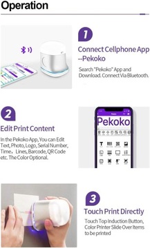 Безбумажный портативный цветной принтер Creative