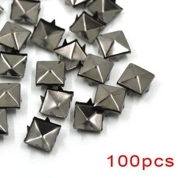 100 шт. квадратные заклепки, 4 шипа и шпильки, кожаные заклепки в стиле панк для джинсов