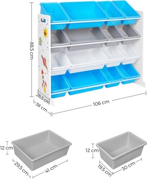 ДЕТСКАЯ ПОЛКА, подставка для детских игрушек, пластиковые контейнеры