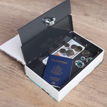 МЕТАЛЛИЧЕСКАЯ КАССЕТНАЯ КНИГА СЕЙФ ДЛЯ ДЕНЕГ БОЛЬШОЙ ОТДЕЛЕНИЕ ДЛЯ ХРАНЕНИЯ МАРШРУТ 66