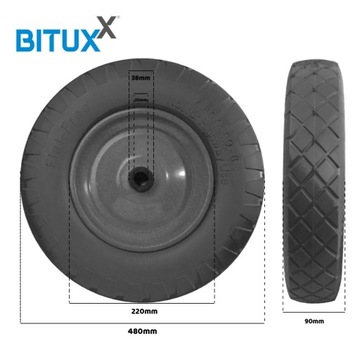 САДОВАЯ тачка 100л ПУ КОЛЕСО BITUXX СТАЛЬНОЙ ОБОД