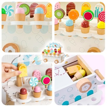 ХИТ МОРОЖЕНОЕ ТЕЛЕЖКА ДЕРЕВЯННАЯ МОРОЖЕНОЕ САЛОН МИНИ МАГАЗИН ИГРУШКА МОРОЖЕНОЕ ДЛЯ ДЕТЕЙ