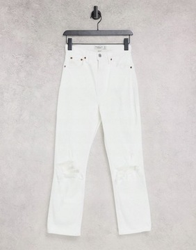 ABERCROMBIE FITCH JEANSY DAMSKIE BIAŁE 31/28 1ACR