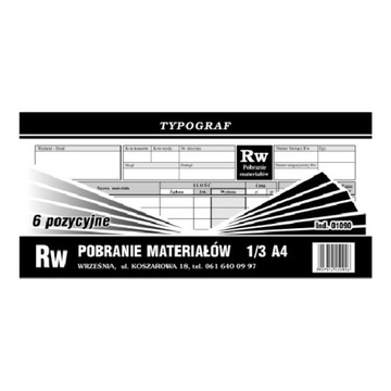 DRUK 01090 RW POBRANIE MATERIAŁÓW 1/3 A4 TYPOGRAF