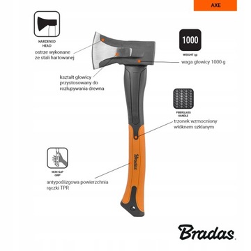 Универсальный топор Bradas 600г.