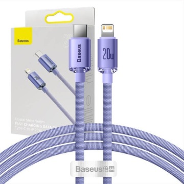 Kabel Przewód USB-C do Lightning Baseus Crystal Shine, 20W, PD, 1.2m