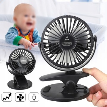 МАЛЕНЬКИЙ ПОРТАТИВНЫЙ НАСТОЛЬНЫЙ ВЕНТИЛЯТОР С ЗАЖИМОМ ДЛЯ ДЕТСКОЙ КОЛЯСКИ