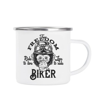 KUBEK STALOWY BIAŁY dla ROWERZYSTY ROWER BIKER