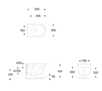 Sapho Fulda Vortex подвесной унитаз со сиденьем.