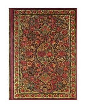 NOTATNIK SZYTY POZŁACANE KWIATY