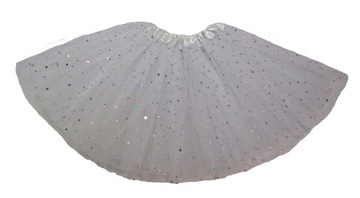 ЮБКА ТЮЛЬ со ЗВЕЗДАМИ, подкладка, 30 см, белый - ангел