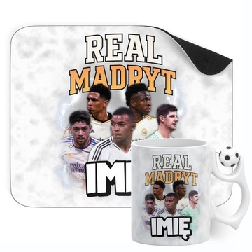 Zestaw personalizowany Kubek Piłkarski + Podkładka pod mysz Real Madryt