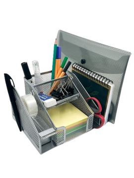 Настольный органайзер Pen&GO с 6 отделениями для скотча PG9092 Сетчатый ящик для инструментов Серебристый