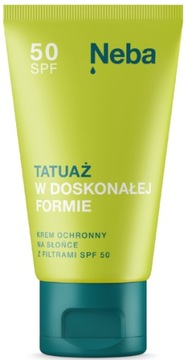 Krem przeciwsłoneczny na TATUAŻ z filtrem UVA SPF 50+ NEBA 50 ml na SŁOŃCE