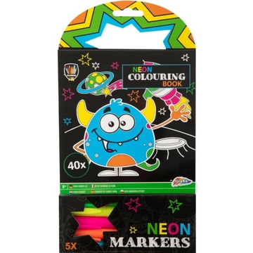 Kolorowanka Neon Stworki 40 kartek + Mazaki (E)