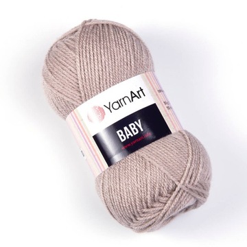 WŁÓCZKA YarnArt Baby 857 CIEMNY BEŻOWY 50g/150m AKRYL DO SZYDEŁKA