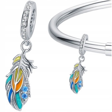 CHARMS PAWIE PIÓRKO srebro 925 koralik zawieszka