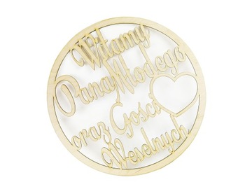 Witamy Pana Młodego i Gości ring powitalny 40cm