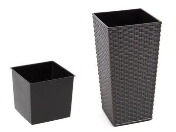Donica Doniczka Finezja Rattan 25x25 h46 + wkład
