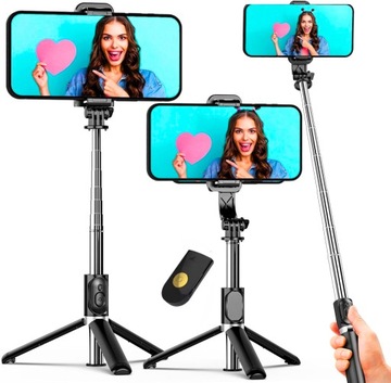 WYSUWANY KIJEK DO ZDJĘĆ SELFIE STICK UCHWYT DO TELEFONU Z PILOTEM STATYW