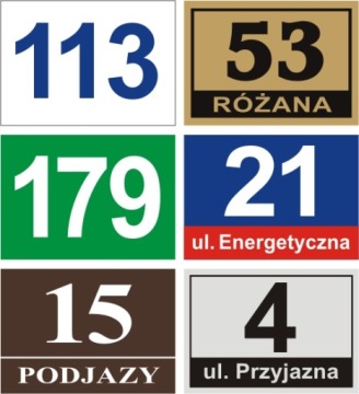 ПЛИТА С НОМЕРОМ АДРЕСА 15x21 см ПВХ
