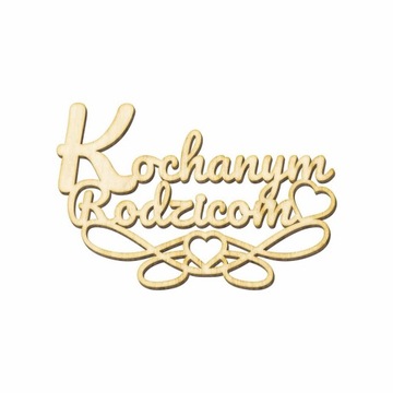 Dekor scrapka drewniana DUŻA Kochanym Rodzicom