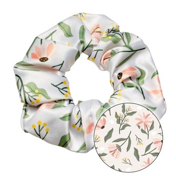 SCRUNCHIE z KWIATAMI kwiaty gumka włosów prezent