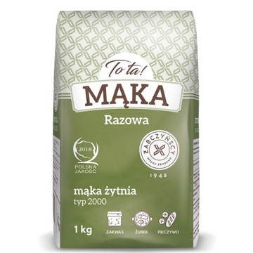 MĄKA ŻYTNIA RAZOWA Typ 2000 do ZAKWASU żurku ToTa! 1 KG - POLSKIE ZIARNO