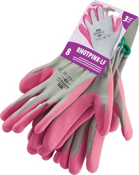 Rękawiczki ogrodowe powlekane RHOTPINK-LF r.8