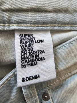 H&M męskie spodnie jeansowe super skinny W28L30 28/30