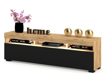 SZAFKA RTV KOMODA STOLIK PLAY CRAFT Czarny LED 140