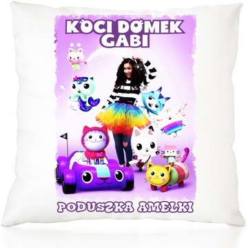 PODUSZKA KOCI DOMEK GABI Z IMIENIEM NA MIKOŁAJKI