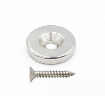 MAGNES NEODYMOWY Z OTWOREM pod wkręt 15x3mm pierścieniowy, walcowy - HUNTER