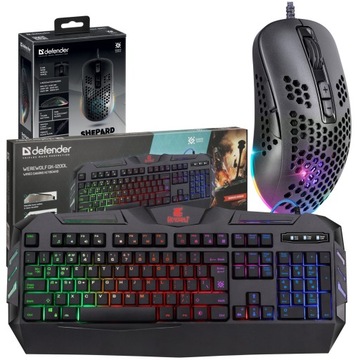 KLAWIATURA I MYSZ GAMINGOWA ZESTAW DLA GRACZA DZIECI PODŚWIETLANA RGB 2w1