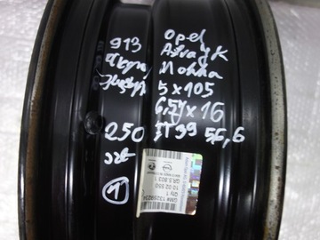 DISK OCELOVÝ OPEL OE CRUZE/TRAX/AVEO 6.5" X 16" 5X105 ET 39