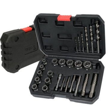 ЭКСТРАКТОРЫ YATO ДЛЯ ВИНТОВ, ШПИЛЬКОВ, ГАЙОК, СЛОМАННОЙ РЕЗЬБЫ, НАБОР ИЗ 26 ЭЛЕМЕНТОВ.