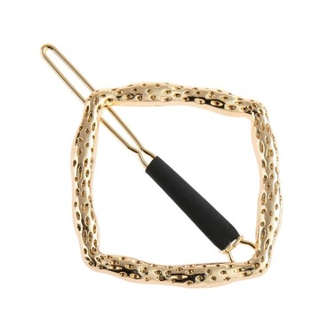 Metal Irregular Pitted Hair Clip Geometric Hairpin