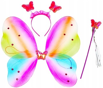 НАряд БАБОЧКИ НАряды БАБОЧКИ КРЫЛЬЯ ФЕИ КОСТЮМ ЮБКА ПОВЯЗКА НА ГОЛОВУ 7в1