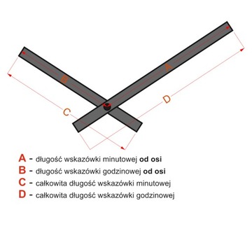 Mechanizm kwarcowy HT wskazówki do zegara 29,5cm