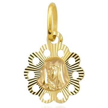 ZŁOTY MEDALIK pr. 333 MATKA BOSKA CHRZEST KOMUNIA