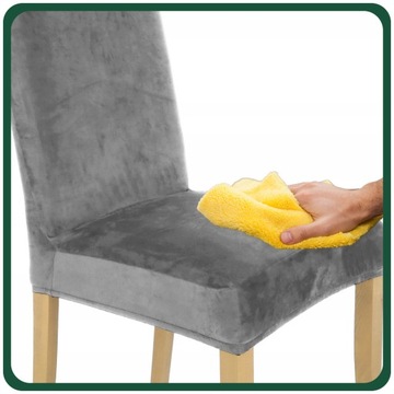 НАБОР ИЗ 4ШТ. ЧЕХОЛЫ ЧЕХОЛ НА СТУЛ СЕРЫЙ ЭЛАСТИЧНЫЙ ПЛОТНЫЙ ВЕЛЮР