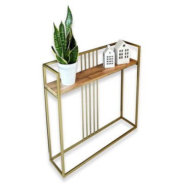 ZŁOTA KONSOLA, KONSOLKA,TOALETKA 80x20x80 GLAMOUR STYL LOFT WOTAN