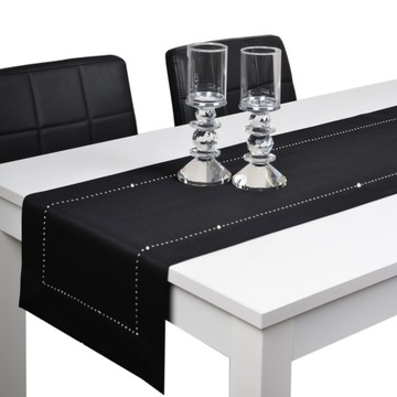 bieżnik GLAMOUR 38x180 pas dekoracyjny dżety czarny srebro