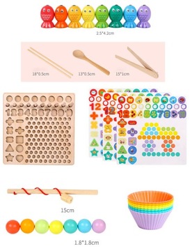 ДЕРЕВЯННЫЙ СОРТИРОВЩИК РЫБЫ ABABACUS ЦИФРЫ МОНТЕССОРИ