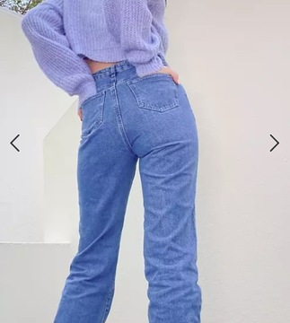 MISSGUIDED NOWE SPODNIE JEANSOWE MOM JOGERSY DLA WYSOKIEJ MOM 42